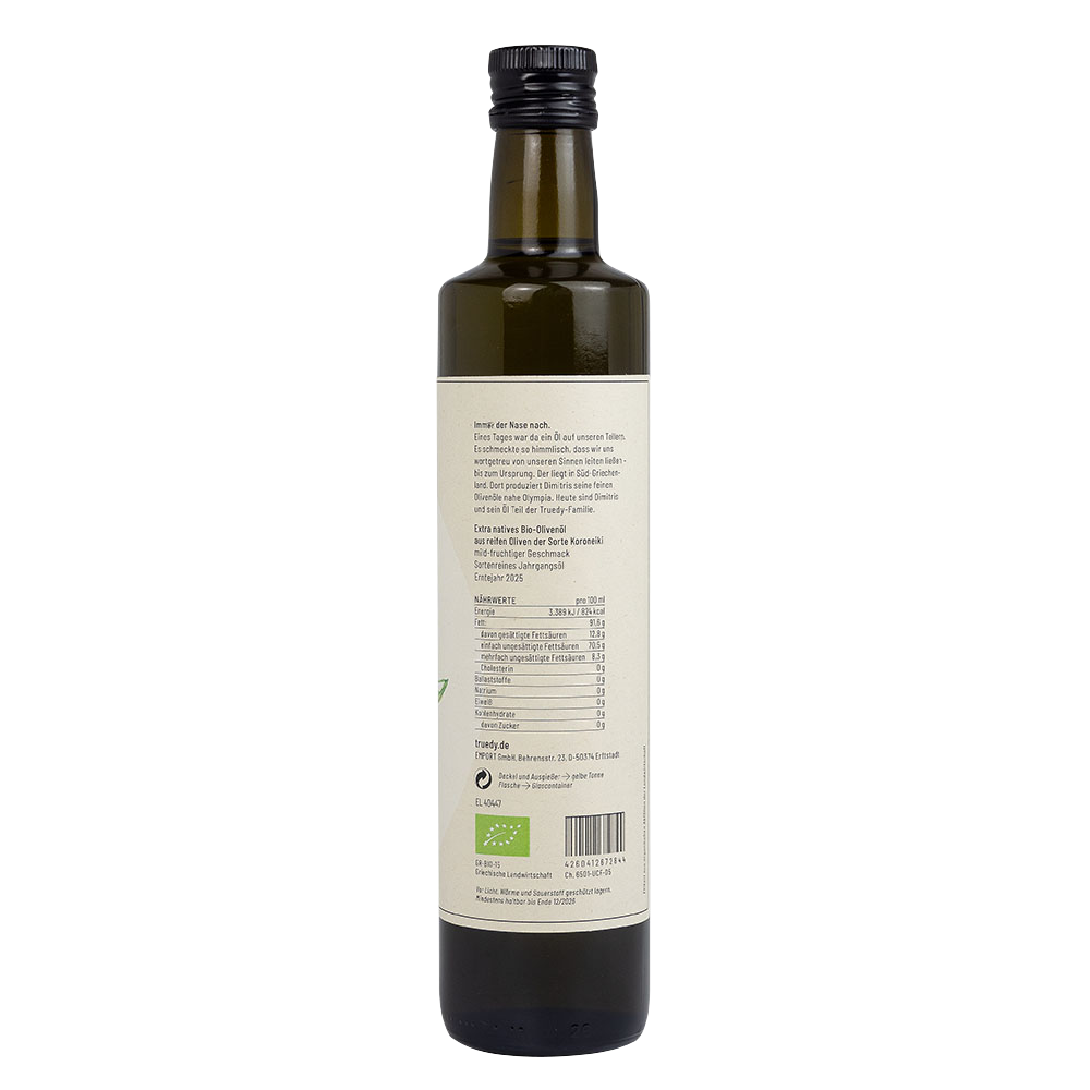 Olivenöl 500ml 2025 Seitenansicht web