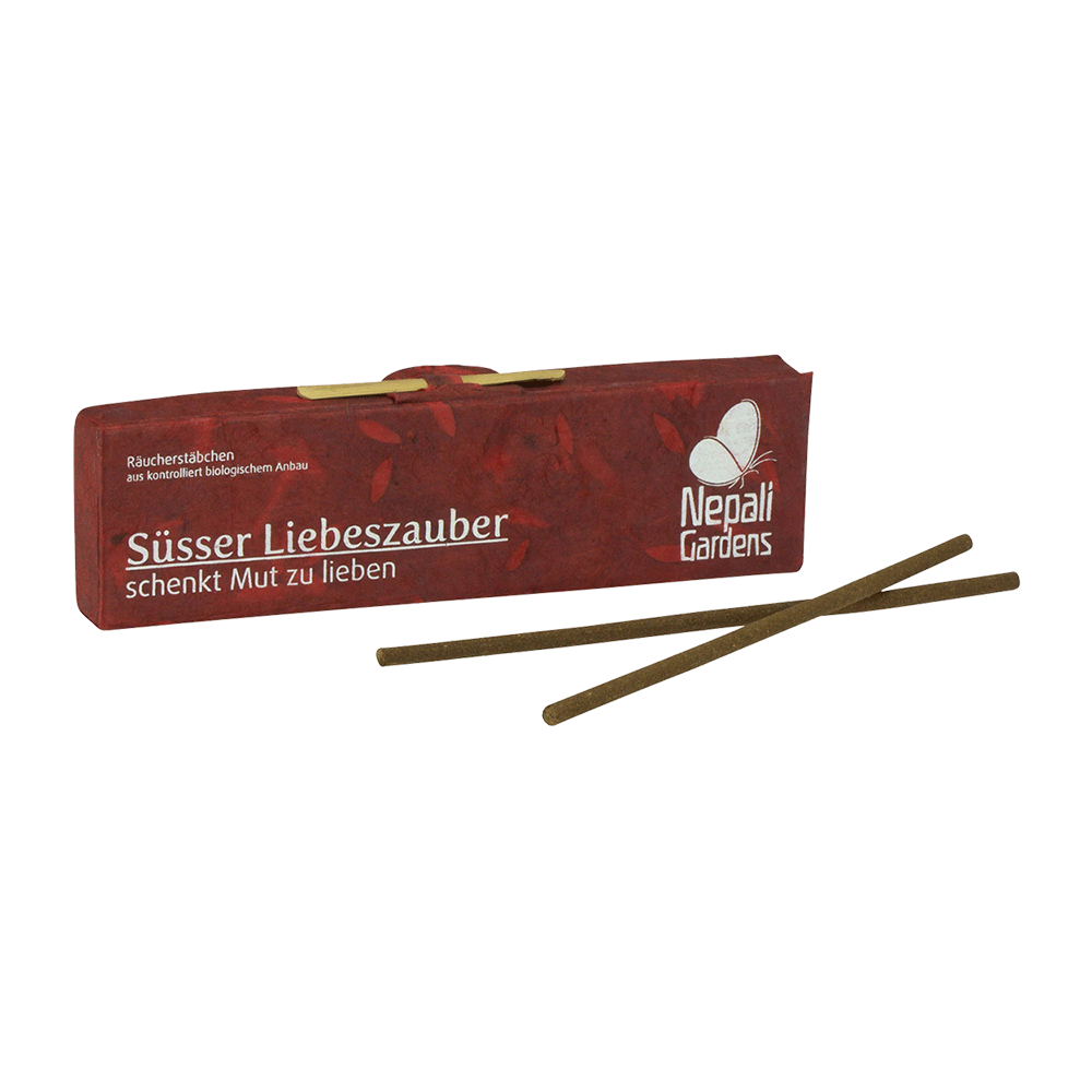Nepali Gardens Bio Räucherstäbchen "Süsser Liebeszauber"