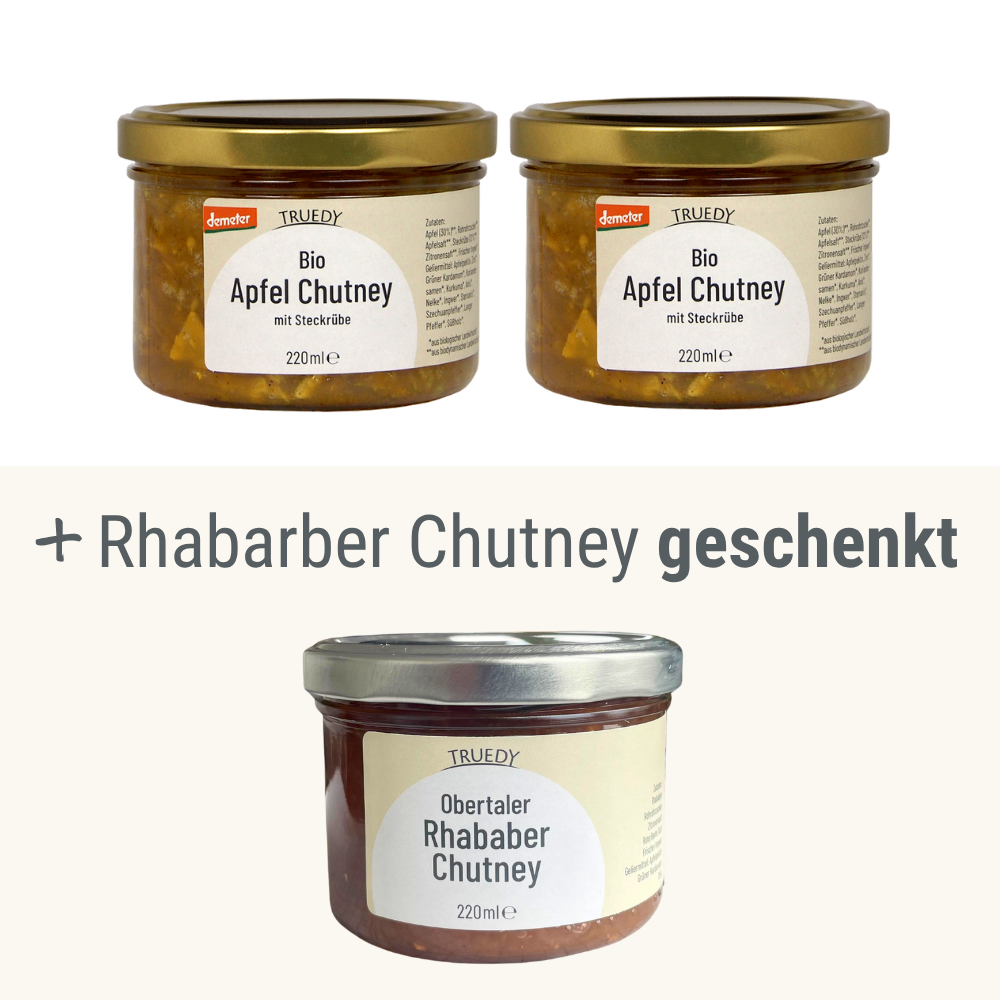"CHUTNEY-LIEBLINGE" – FREUDE AUF DEM TISCH,  2 CHUTNEYS KAUFEN + 1 GESCHENKT